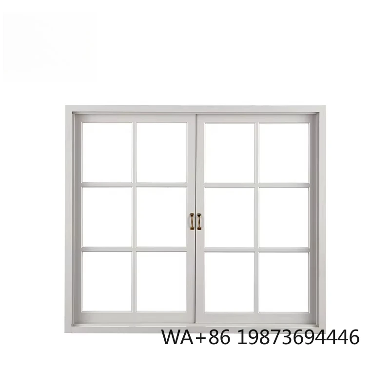 Architectural Aluminum Double Glass Windows, System for Construction Projects