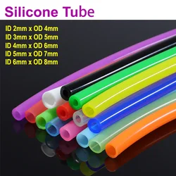 1/5/10/50M Food Grade Silicone Rubber Hose 2x4mm 3x5mm 4x6mm 5x7mm 6x8mm Flexible Nontoxic Garden Aquarium Watering Pipe