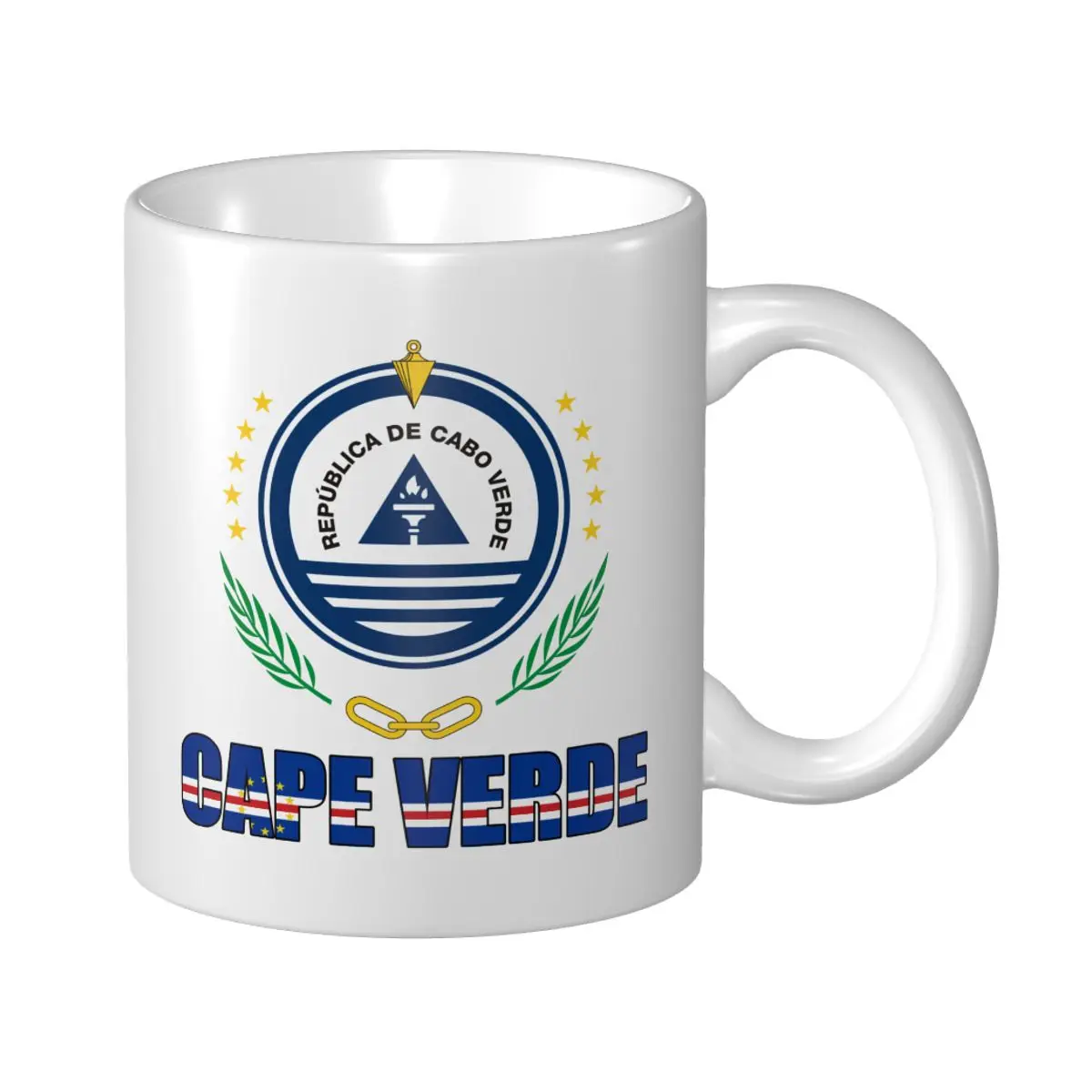 Mark Cup Mug Cape Verde letra bandera emblema tazas de café té leche agua taza tazas de viaje para oficina hogar