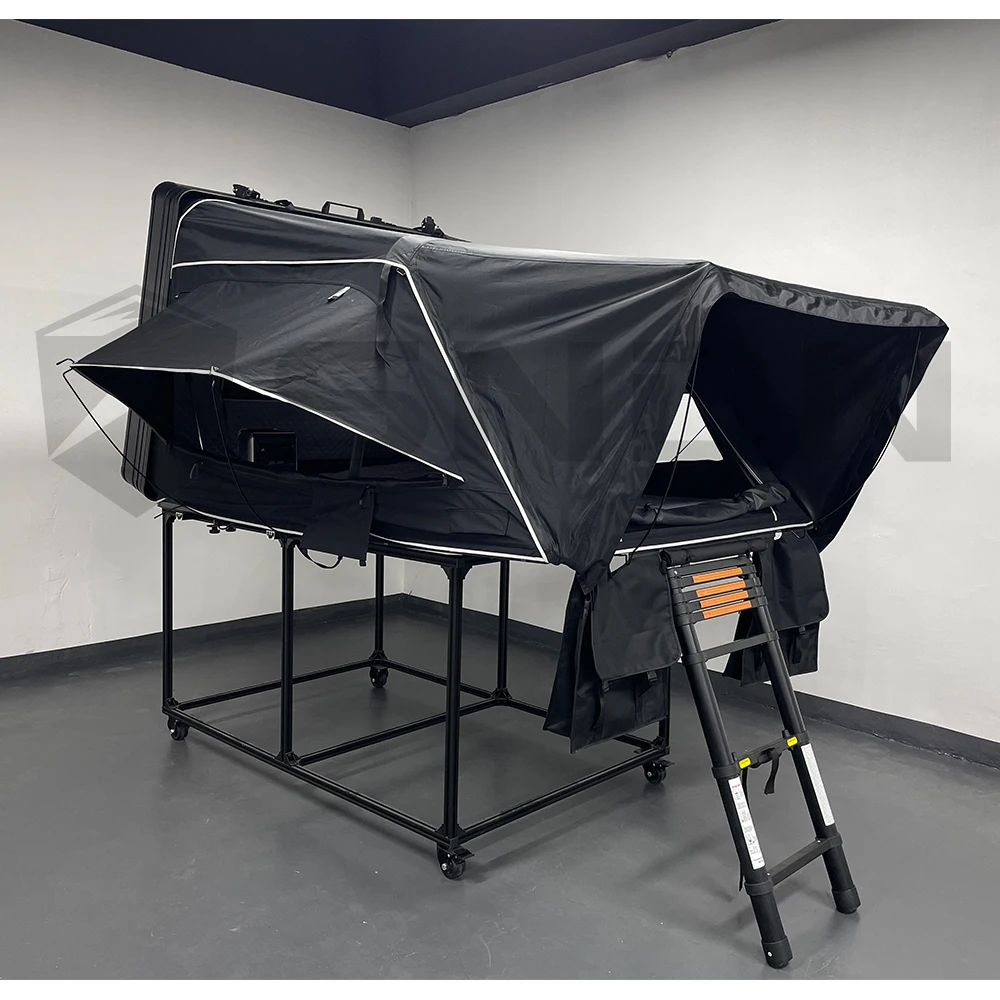 Aluminum Side Opening Hard Shell Roof Top Tent Pickup Roof Top Tent for Whole Family Large Size Roof Top Tent 4
