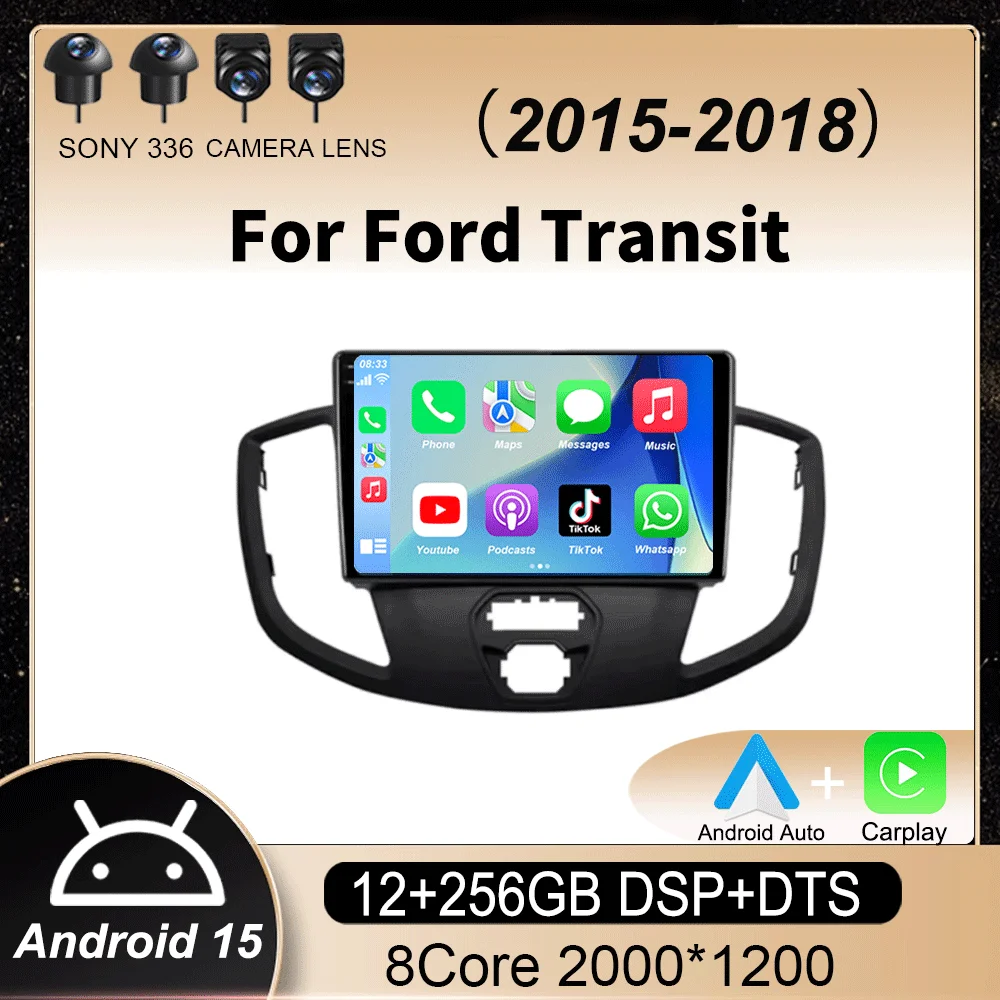 

Android 15 Auto Carplay For Ford Transit 2015 - 2018 Car Radio Multimedia Video Player Navigation GPS Stereo 360 Camera WIFI+4G