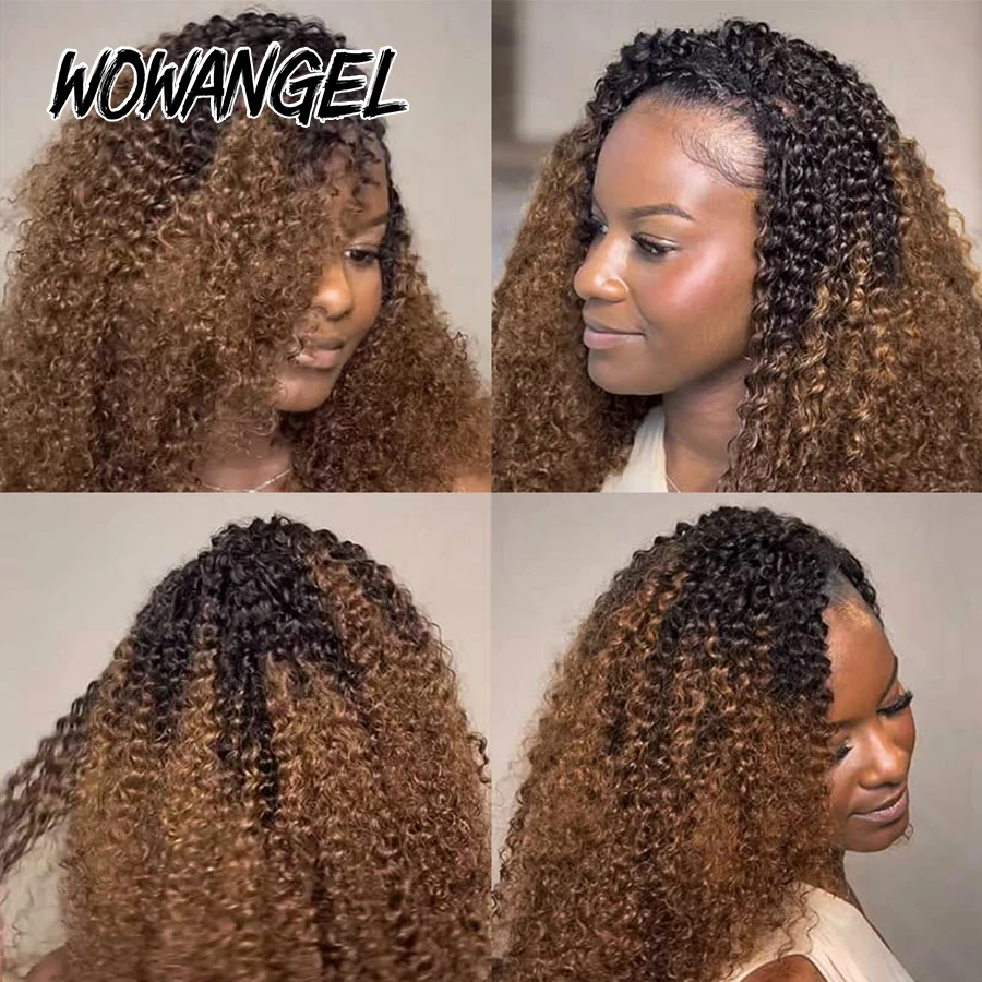 1/4/6 Pack Curly Crochet Hair T1B/30 Ombre Deep Wave Braiding Human Hair Feather Crochet Braid Machine Made Human Hair Extension