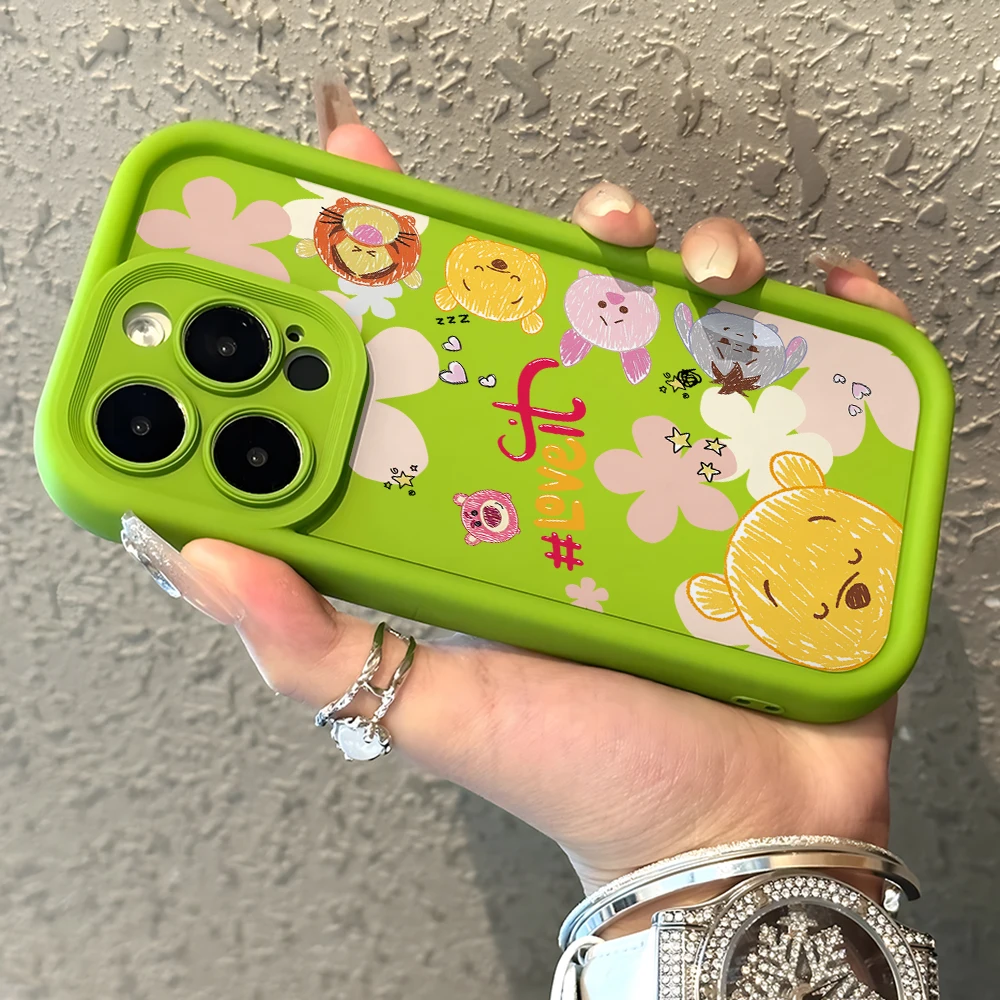 Winnies Poohs Bear Friends Phone Case for Apple iPhone 16 15 14 Plus 13 12 11 iPhone16 Pro Max X Xs XR 8 7 SE Soft Shell Cover