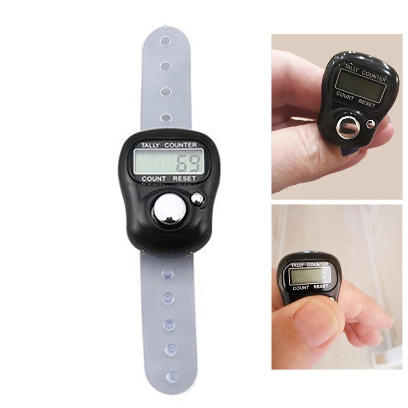 Mini Counter LED Counter Hand Held Digital Praise Ring Stitch Marker Electronic Tally Counters Smart Ring Finger Ring Counter