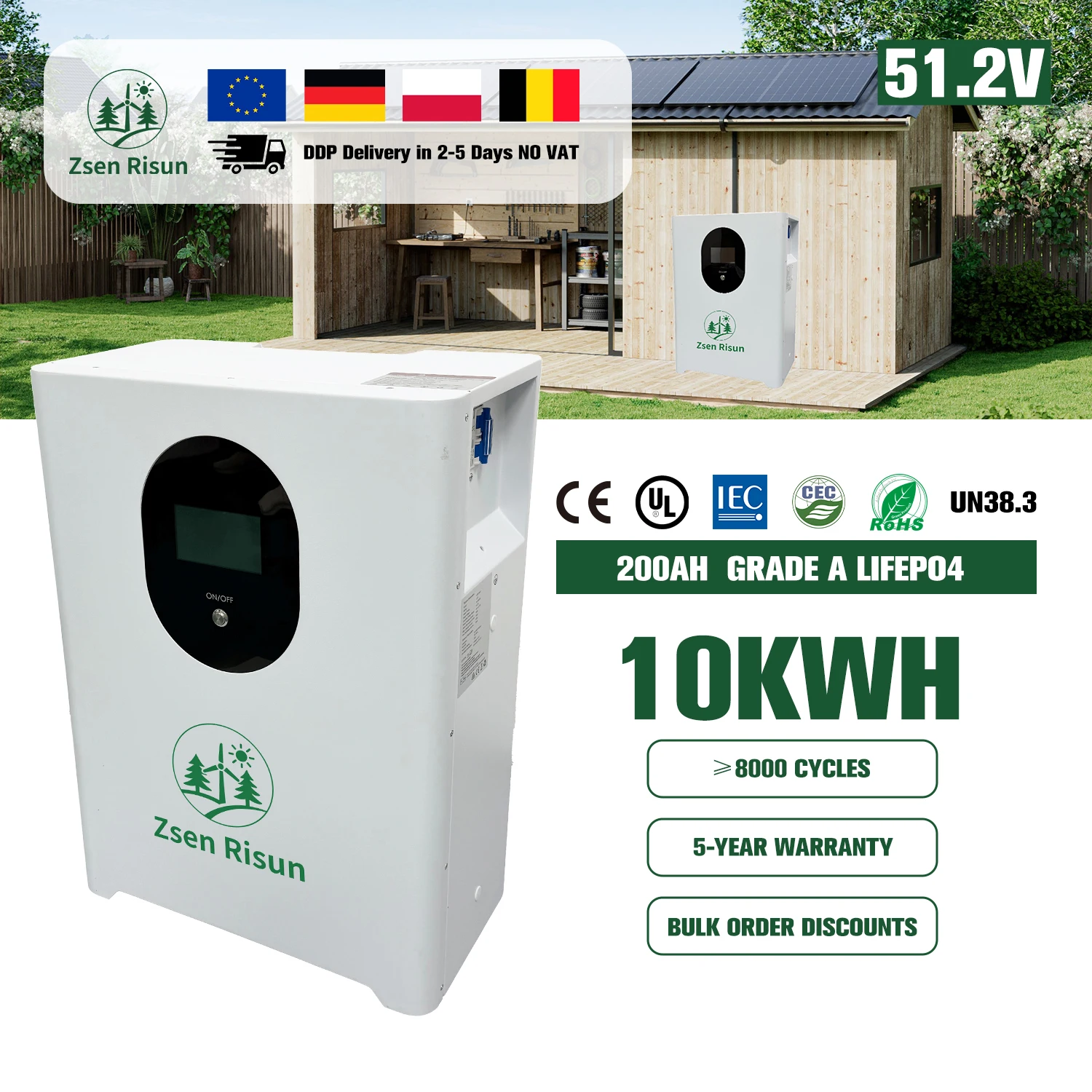 24V 300AH Home Energy Storage Lithium Ion Lifepo4  Floor Standing 100AH 200AH 5Kwh 10Kwh 15Kwh 20Kwh 30KWH