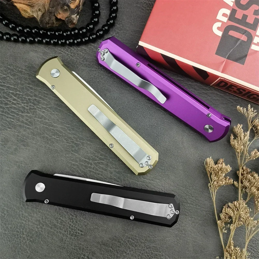 Folding Pocket Knife D2 Steel Blade Aluminum Handle Outdoor AU TO Knife Camping Hunting Self Defense EDC Tool Tactical Knife