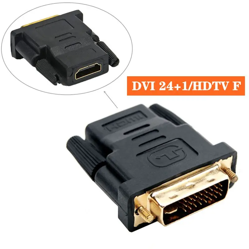 2.0 Version DVI 24+1 Male To HDMI Compatible Female Adapter Graphics Card DVI Connector To TV HD Adapter 4K60HZ