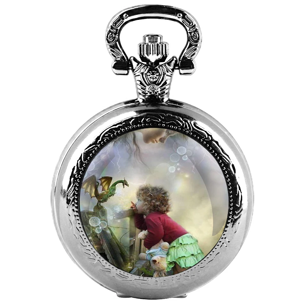 

Dream Fairy Glass Patch Quartz Pocket Watch - A Combination of Classic and Fashion