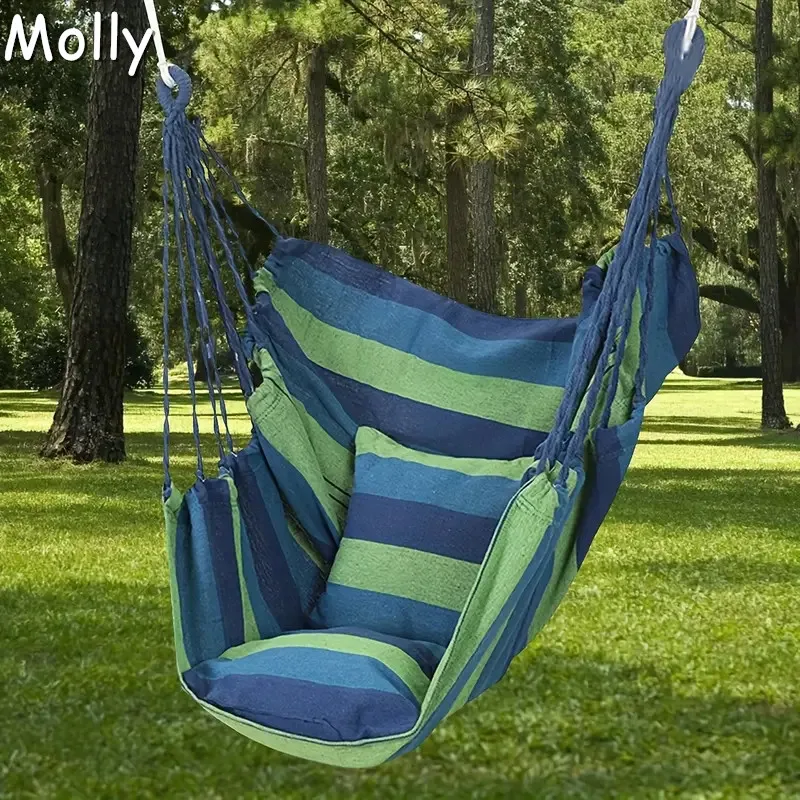 

Camping Hammock Chair Leisure Fabric Single Hammocks Travel Swing Chair with Bag Dormitory Hammock Chair Anti Rollover Hammock