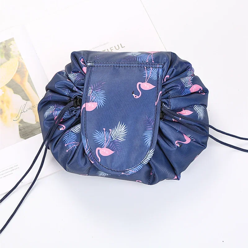 Bolsa de cosméticos con cordón para mujer, bolsa de almacenamiento de viaje para maquillaje, organizador, bolsa de maquillaje para mujer, estuche de belleza portátil impermeable para artículos de tocador