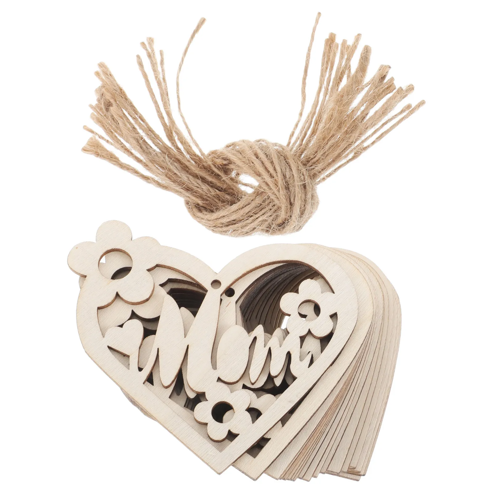 

20 Set Heart Shaped Wooden Mom Tokens Unfinished Wood DIY Mother's Day Craft Decorations Party Supplies Heart Shaped Wood Crafts