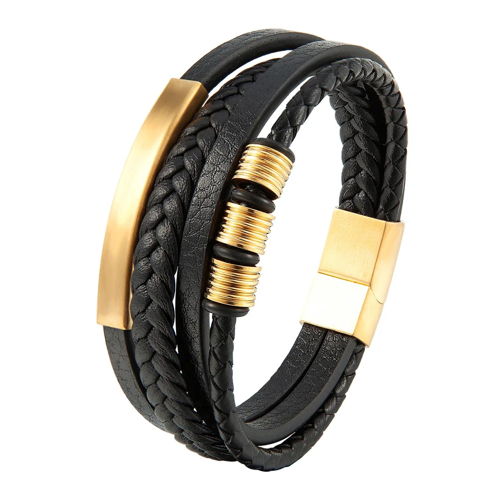 Charme Geflecht Seil Armband Für Männer Edelstahl Magnetische Schnalle Echtes Leder Armbänder & Armreifen Männlich Weiblich Schmuck