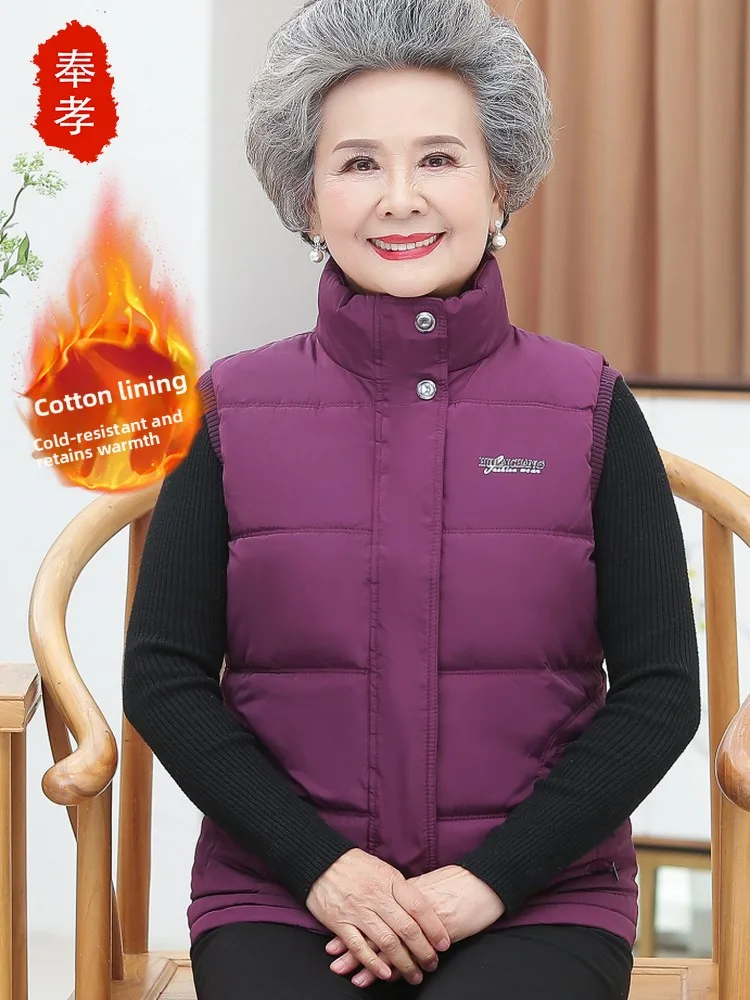 

Warm Sli Cotton Vest for ly Women Winter Outerwear Faionable andma's Jaet Thiened Stand Version Vest