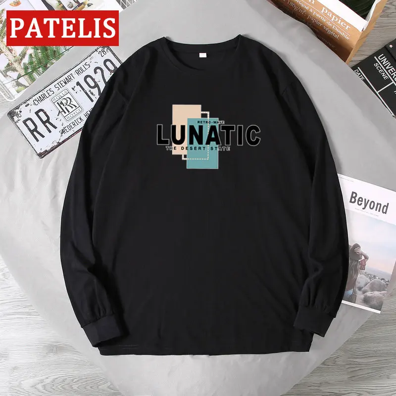 

Plus size men's long sleeved t-shirt simple and fashionable loose fitting men's bottom sweater