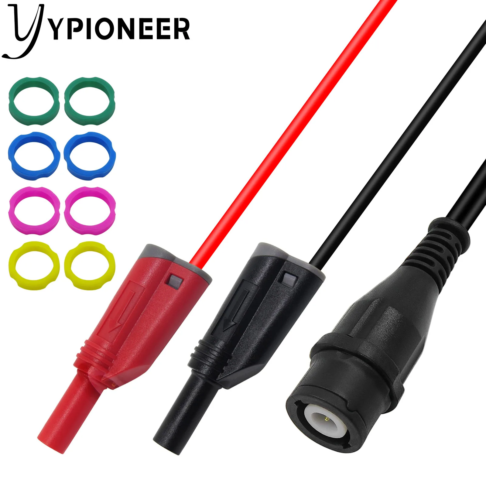 

YPioneer P1204 BNC штекер двойной 4 мм с защитным кожухом штабелируемый штекер типа «банан» осциллограф тестовый провод 120 см