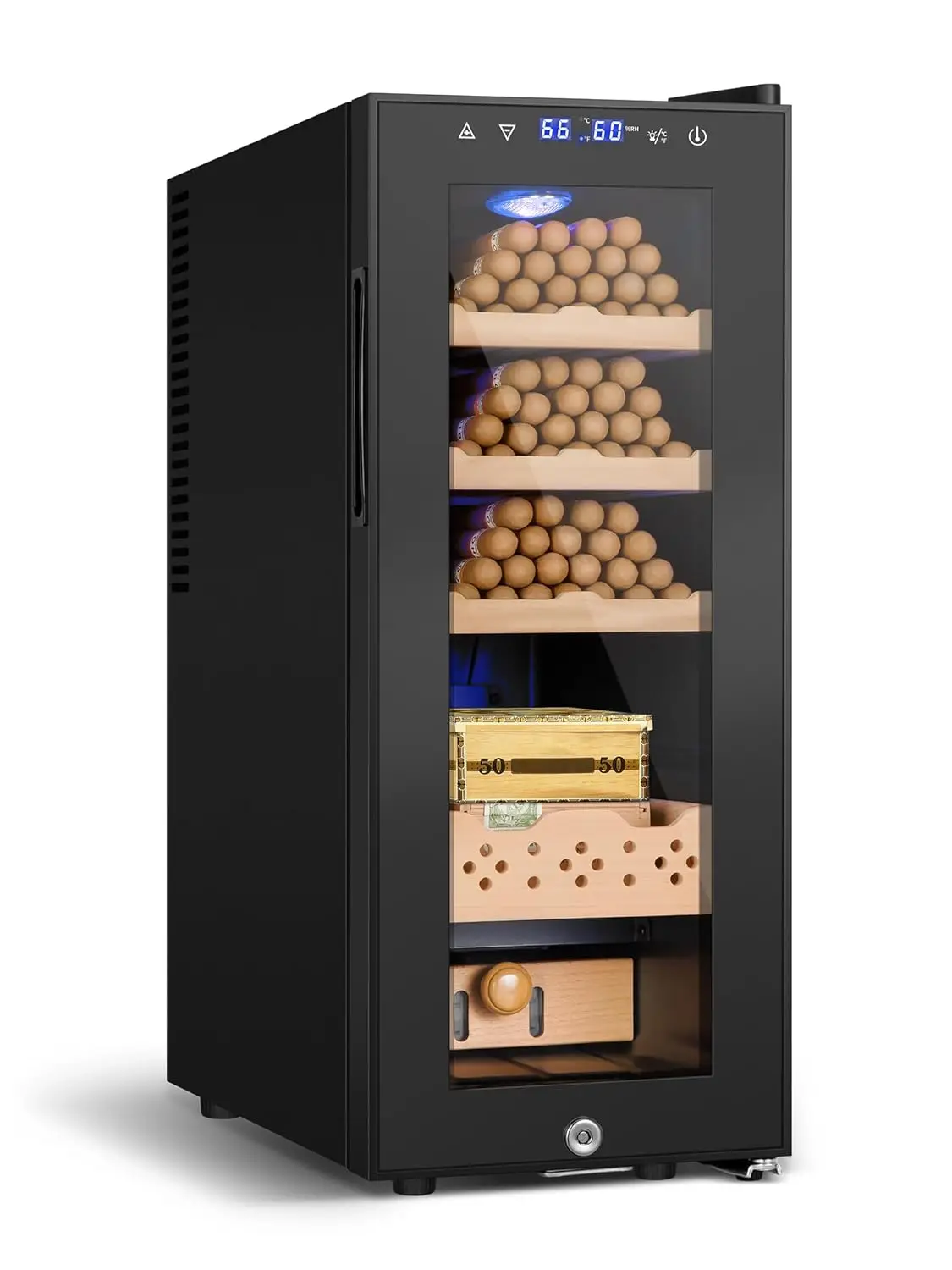

Electric Humidor, 35L 250 Counts Large Capacity, Thermostatic Electric Cooler Cabinet with Digital LED Screen,, Customized
