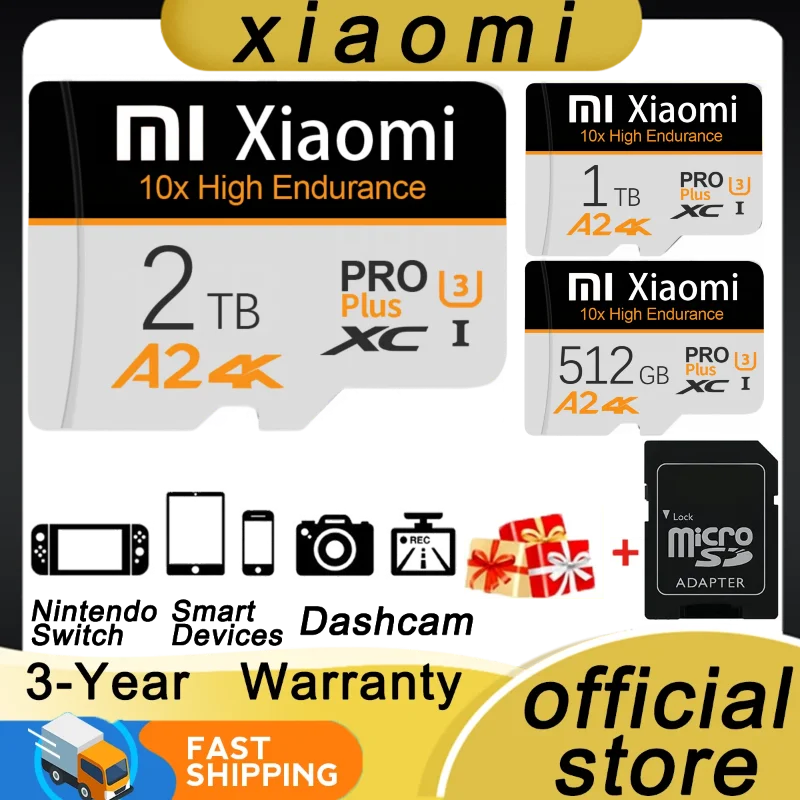 

Xiaomi 2TB Micro TF SD Card 128 ГБ Class 10 V60 TF Card 1 ТБ Mini SD Card 512 ГБ Высокоскоростная карта памяти 128 ГБ для Nintendo Switch