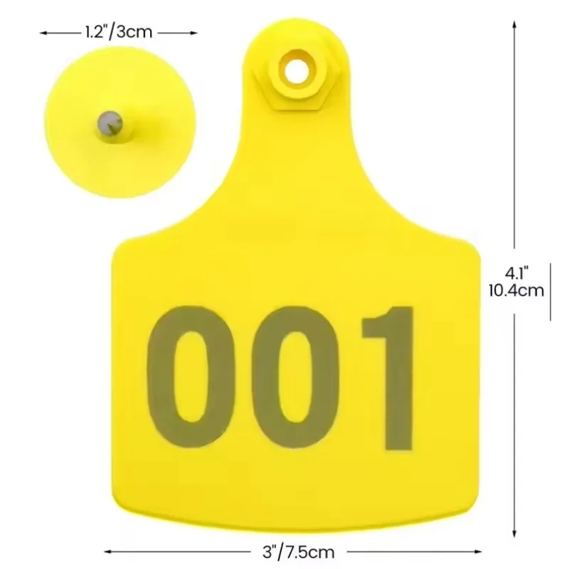 Customizable 100pcs Animal Ear Tags & Identification Card TPU Plastic Farm Animal Tracking Ear Tags for Cattle Sheep Pig