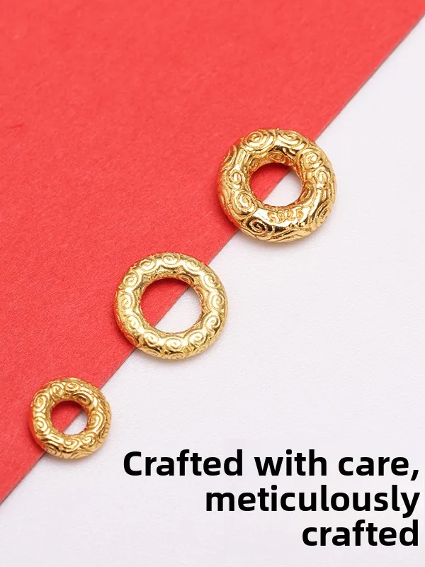 Perline Sp placcate in argento 925 Perline piatte per pane Anelli circolari per bracciale Accessori per tessitura Nelace Gioielli placcati in oro