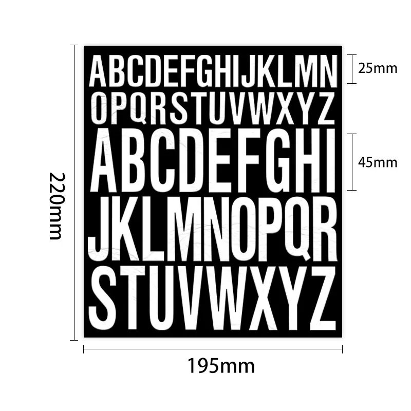10pcs Waterproof DIY English Letter Stickers Hand Account File Labels Oil Resistant Scratch Resistant PVC Stickers Colored Label