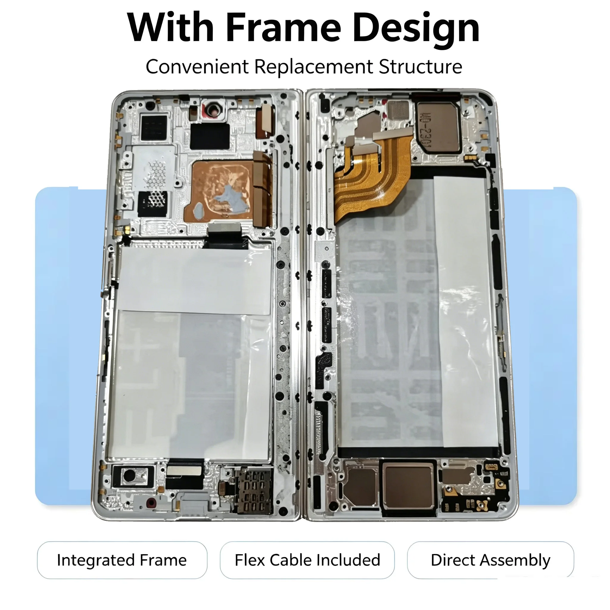 7.92'' Original AMOLED LCD Display For Honor Magic VS2/VS3 Inner Main Foldable Touch Screen Digitizer With Frame