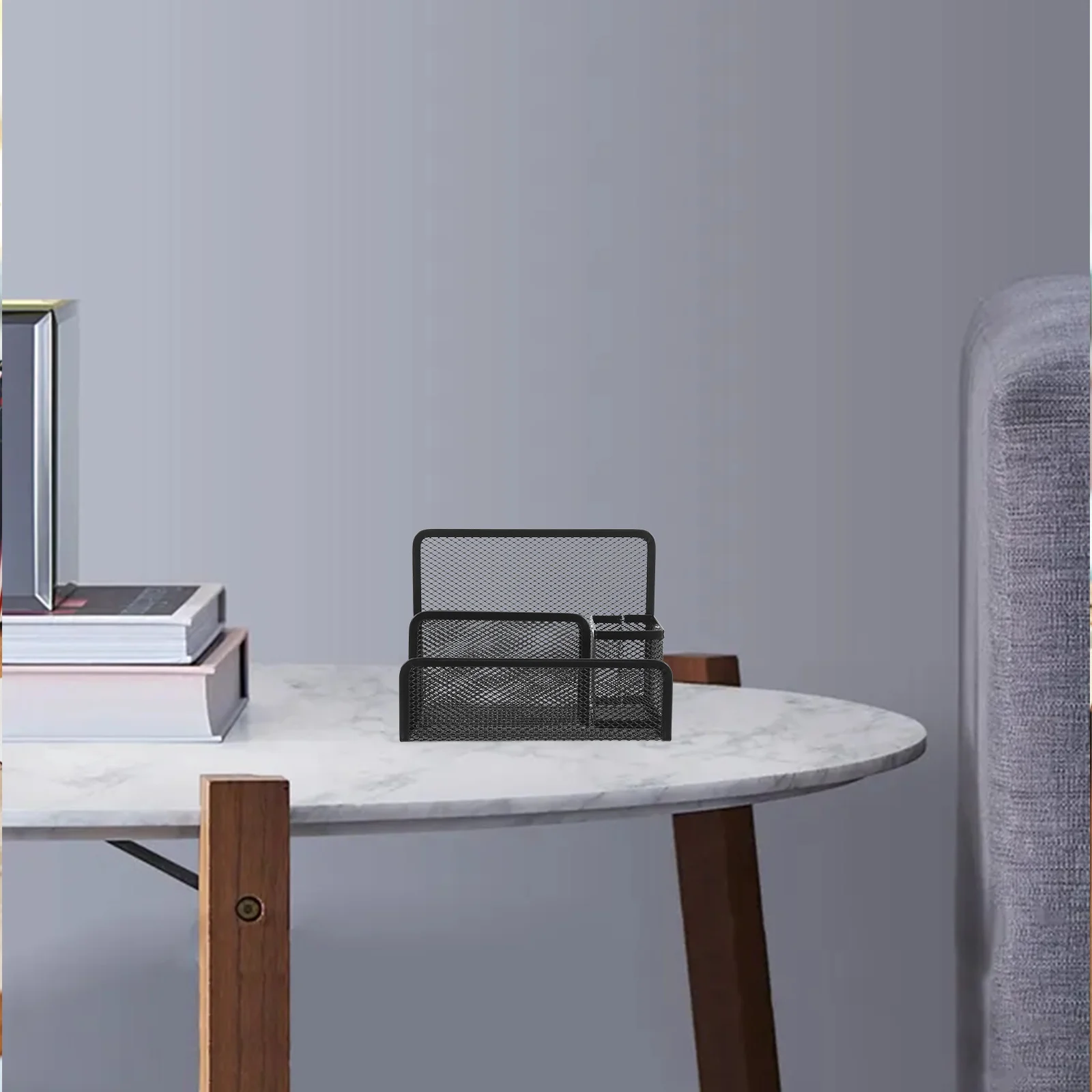 

File Storage Rack Metal Mesh Desktop Holder for Documents Books Magazines Compact Organizer for Office Use File Rack