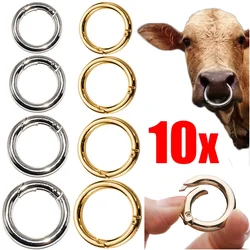 10 Teile/los Metall O Ring Frühling Verschlüsse Öffnende Runde Karabiner Schlüsselbund DIY Schmuck Schlüsselring Hund Kette Schnallen Tasche Zubehör