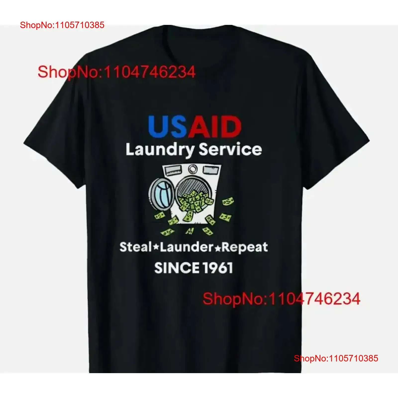 USAID Laundry Service Laundering Money Since 1961 T Shirt vintage Washed Slightly Stylish homme Breathable graphic vintage