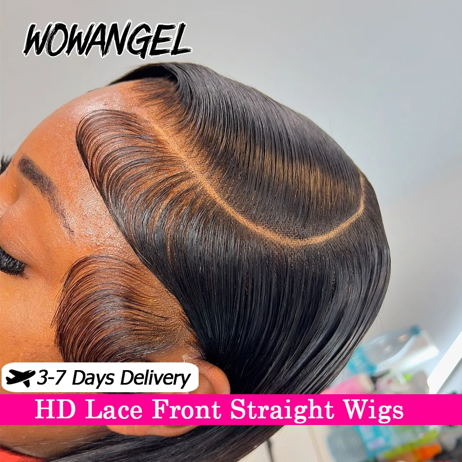 30inch Straight Wigs 250% Human Hair Lace Frontal Wigs 13x6 HD Lace Front Wig Skins Melted Deep Side Parting Remy Brazilian Hair