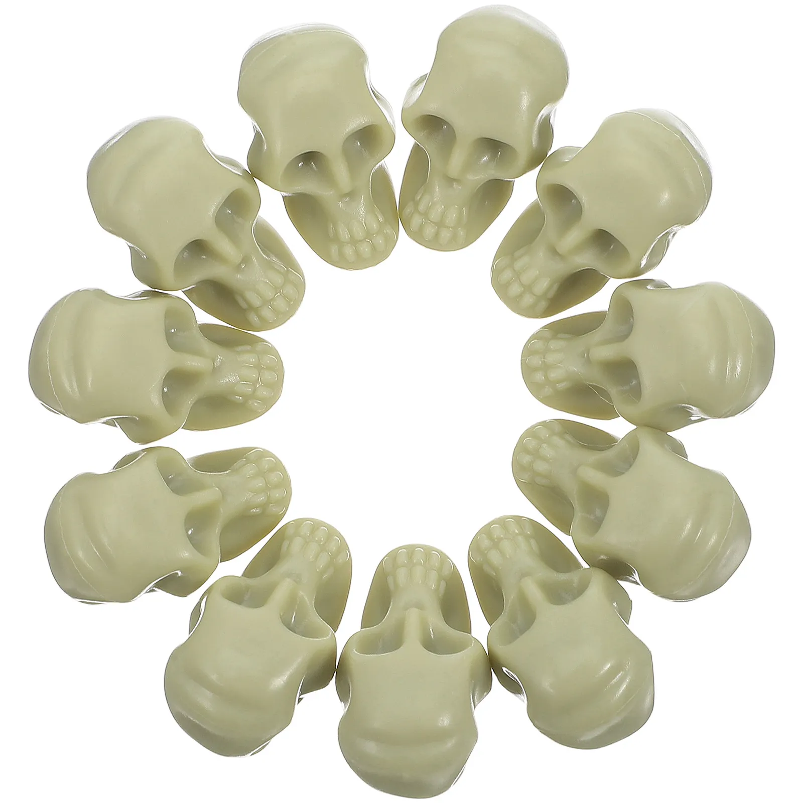 

50Pcs Mini Plastic Skull Heads Eerie Halloween Decorations for Mantel Table Shelf Display DIY Prank Props Centerpieces Theme