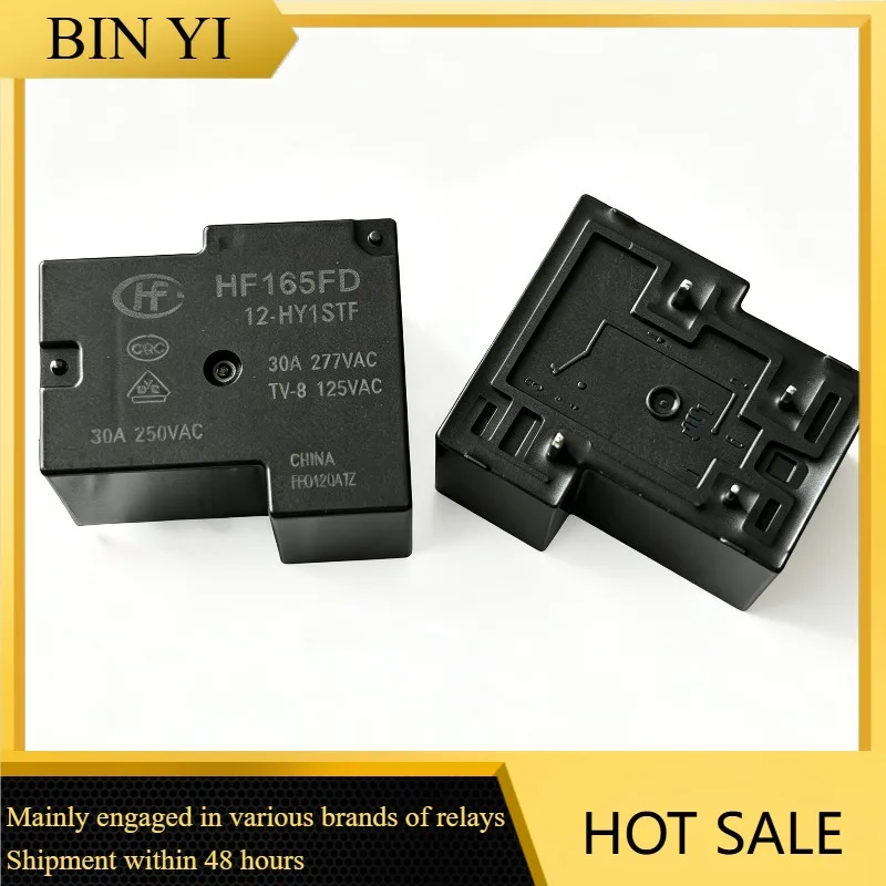 30A High Load Relay HF165FD 12‑HY1STF 12V 4Pin Electromagnetic Relay For Electric Vehicle Charging Pile Module Repair Accessorie