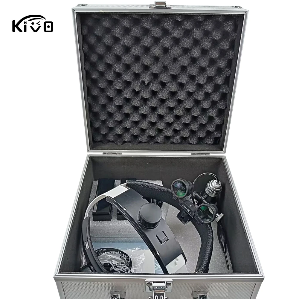 Dental Loupes X2.5,X3.5 Magnifier Head-mounted Surgical Headlights Binocular Dentistry Headlamp