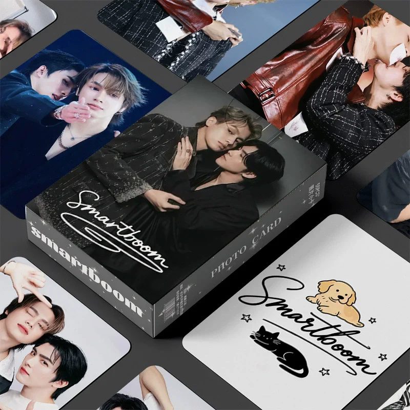 55Pcs/Set Thai Star SmartBoom Laser Lomo Card - Drama CP Smart & Boom Holographic Photo Cards Fans Gift