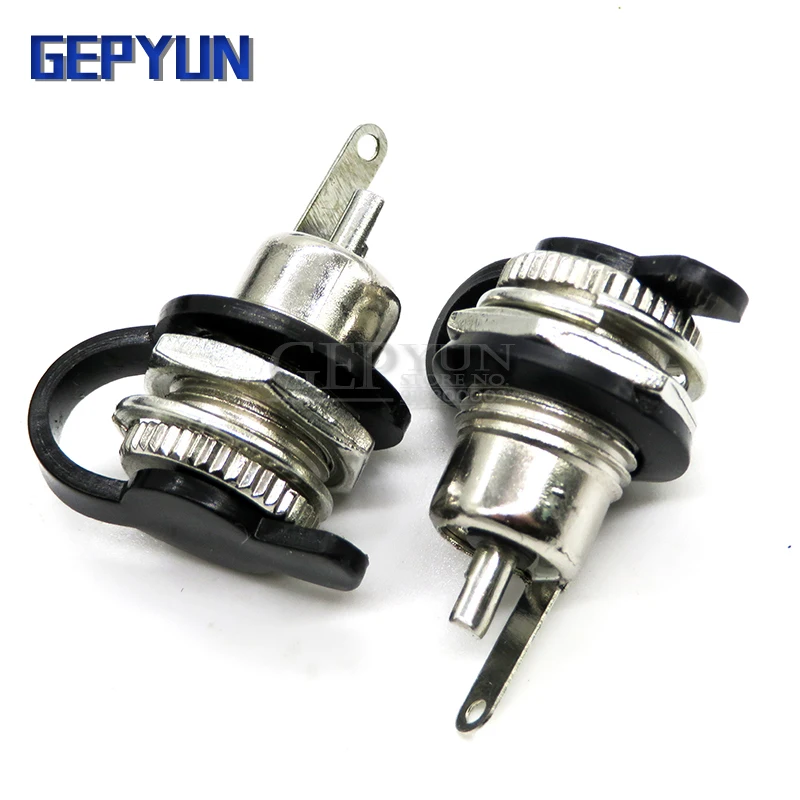 2 Pairs (2PCS+2PCS) DC099 DC Power Socket Female Panel Mount Connector Metal Open Hole 11MM 5.5*2.1mm/5.5*2.5mm Waterproof Cap