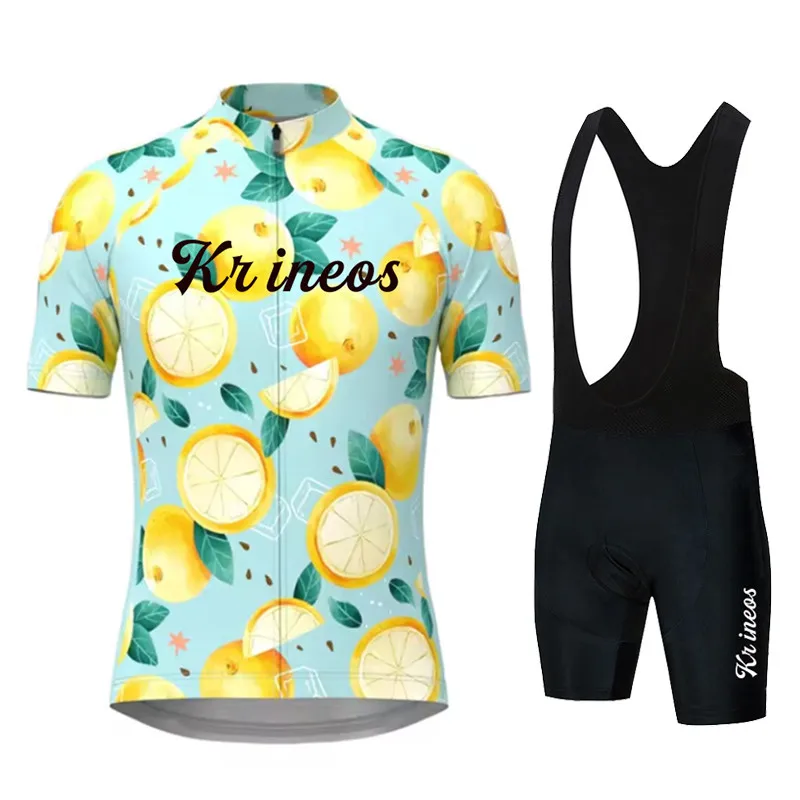 

KR INEOS-Men's Cycling Jersey Set, Short Sleeve Bicycle Clothing Kit, MTB Bike Wear, Triathlon, New