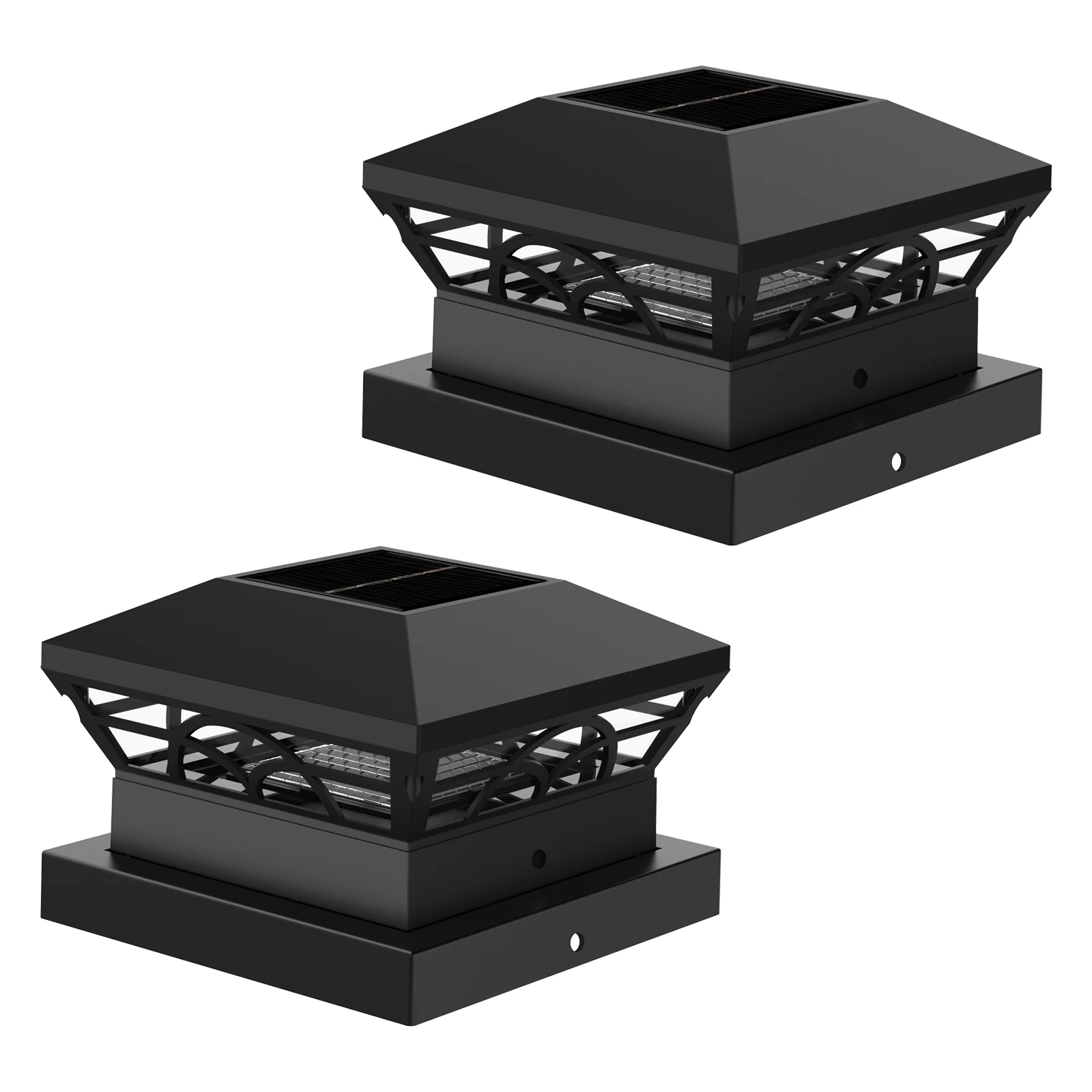 1/2/4PC Solar Light Outdoor IP65 Solar Post Light Villa Column Lamp Fence Gate Pillar Head LED Lamp For House Gate Patio Garden image 3