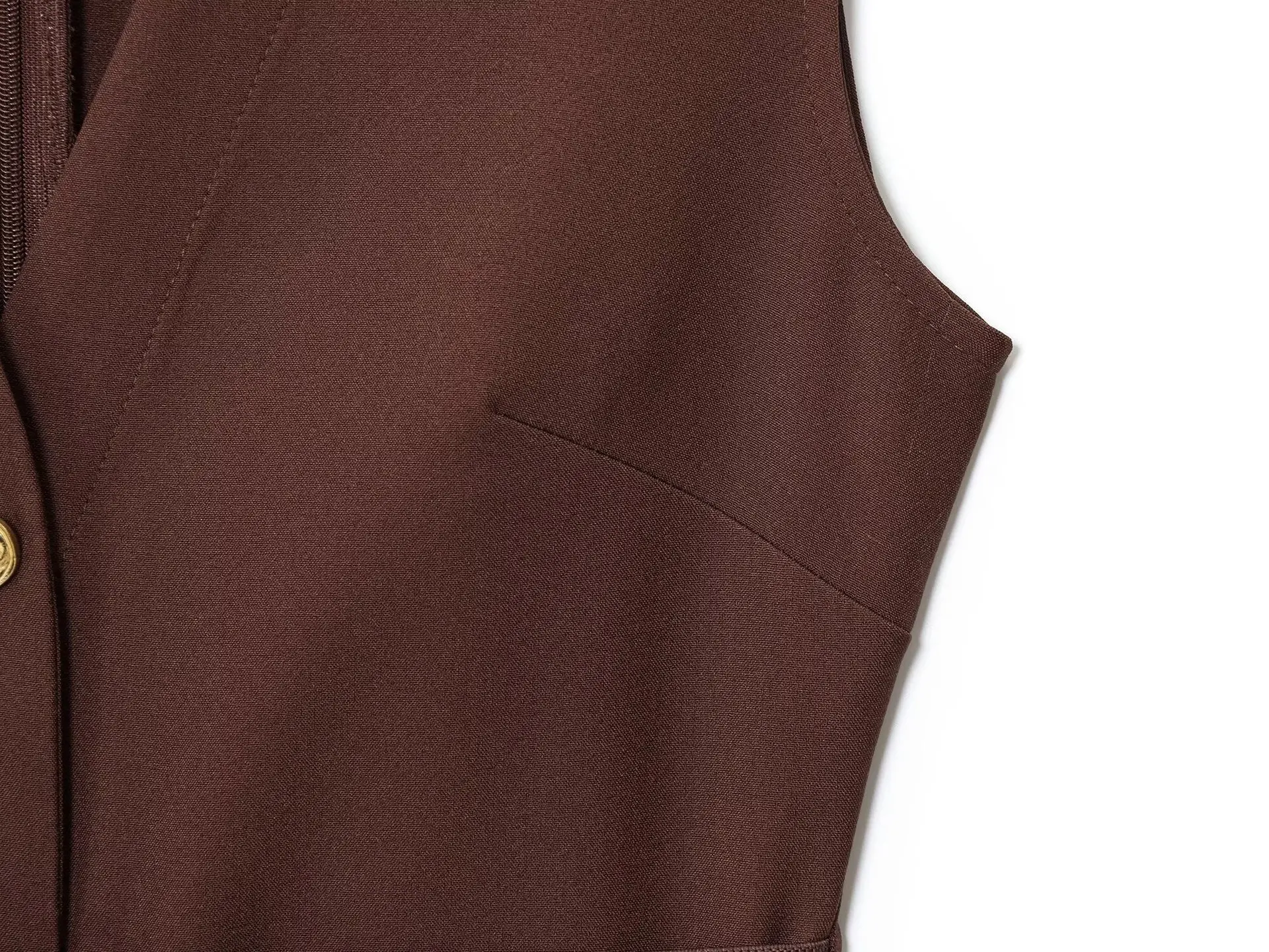 Women's Summer Elegant Midi Dress Round Neck Hem Slits with Belt Sleeveless Single Breasted Commuter Fashion Long Dress