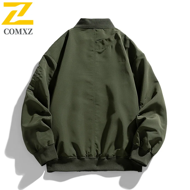 COMXZ Baseball Jacket Male Vintage Loose Fit Working Tooling Jackets Fashion Streetwear Windproof Spring Autumn New Clothing