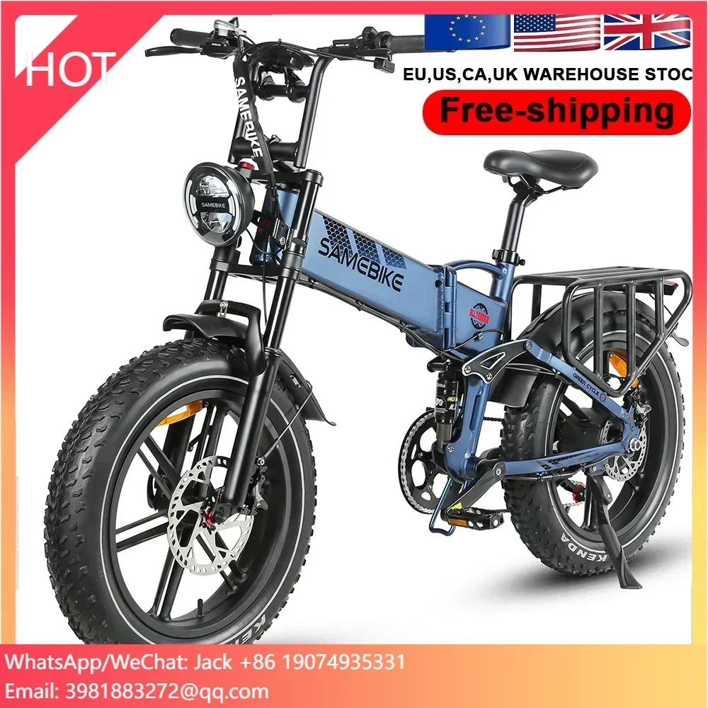 Canada RTS High Power 1200W Fat Tire Folding Ebike 17AH Big Capacity Long Range Electric Bike Fat Bike