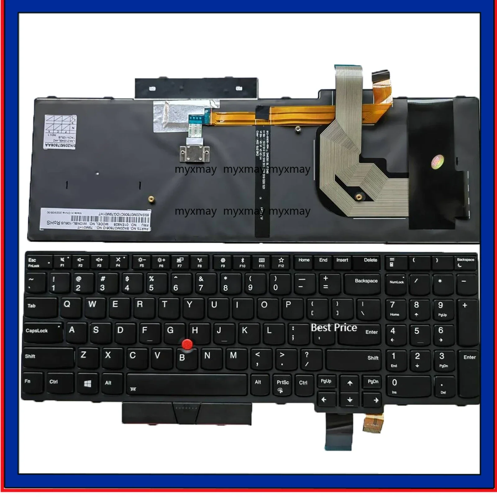 

Laptop Replacement US Layout Keyboard for Lenovo ThinkPad T570 T580 P51s P52s