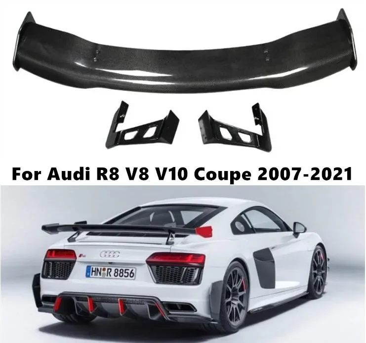 Spoiler For Audi R8 V8 V10 Coupe GT Sport 2007-2021 Wing Lip Tail Trunk Spoilers Real Carbon Fiber