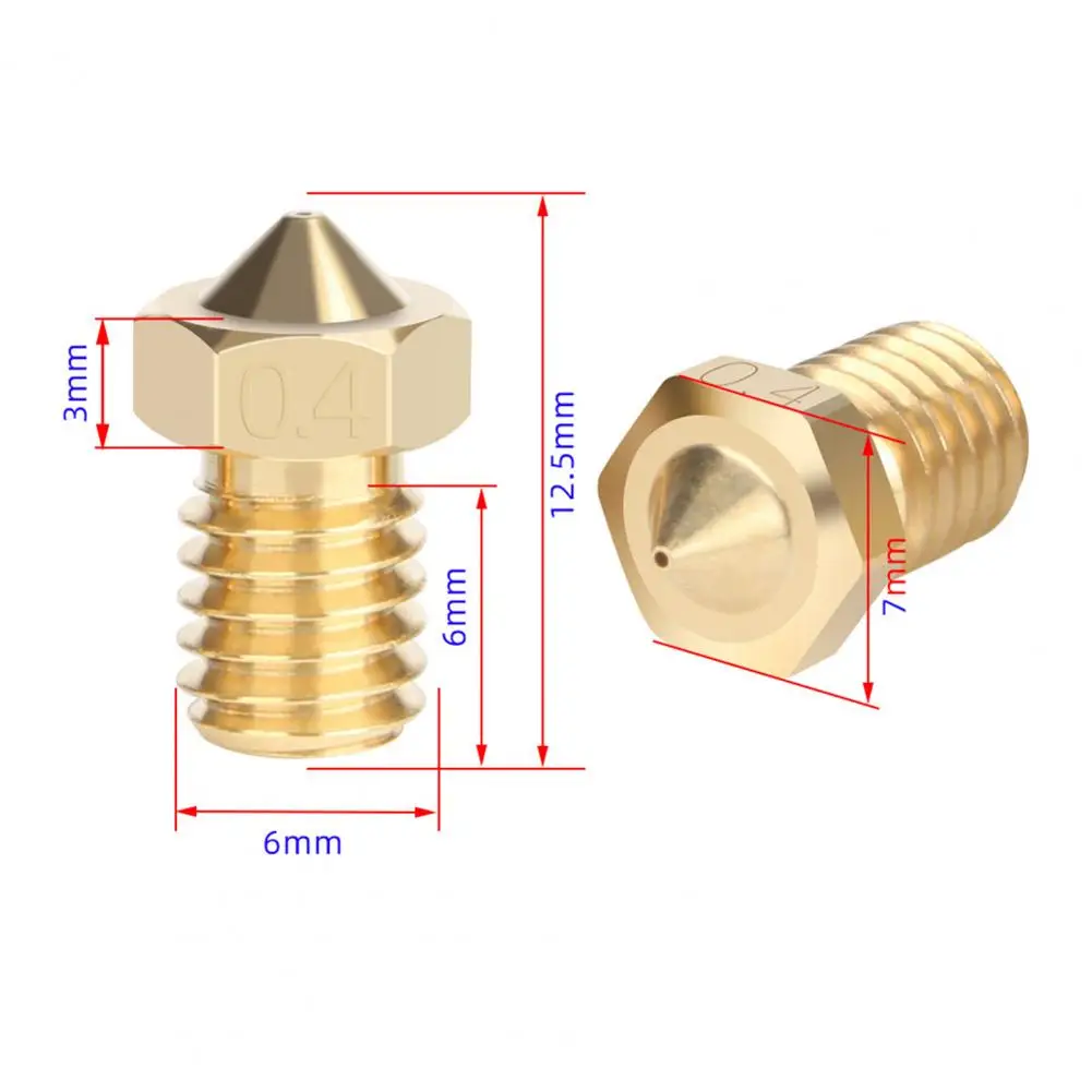 1.75mm Filament Nozzle Hot End Three Eyed Spray Nozzle High Durability 3d Printer Accessory Easy to Install Universal High Flow