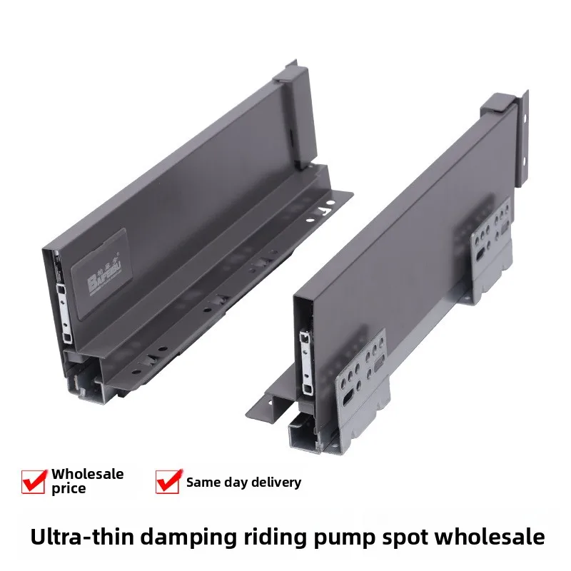 Two Section Soft Close Under Mount Drawer Slide In Cold Rolled Steel To Mm Grey Cabinet Hardware