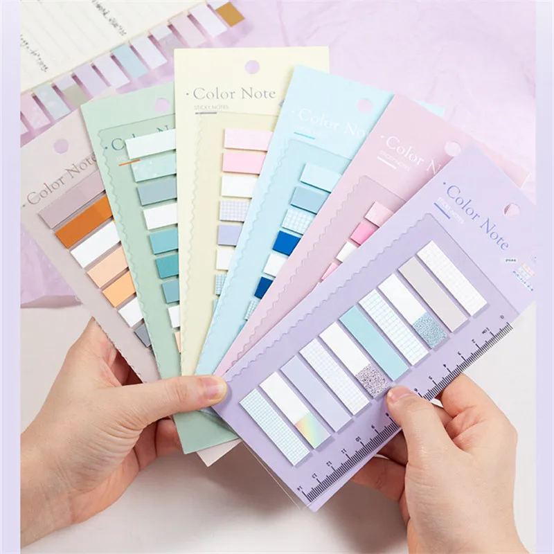 1200 Sheets Transparent Sticky Notes Self-Adhesive BookMarker Annotation Reading Book Clear Tab Kawaii Cute Stationery