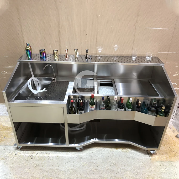 

Low Price bar Furniture Led Cocktail Station Can Custom Cocktail Bartender Station for Sale