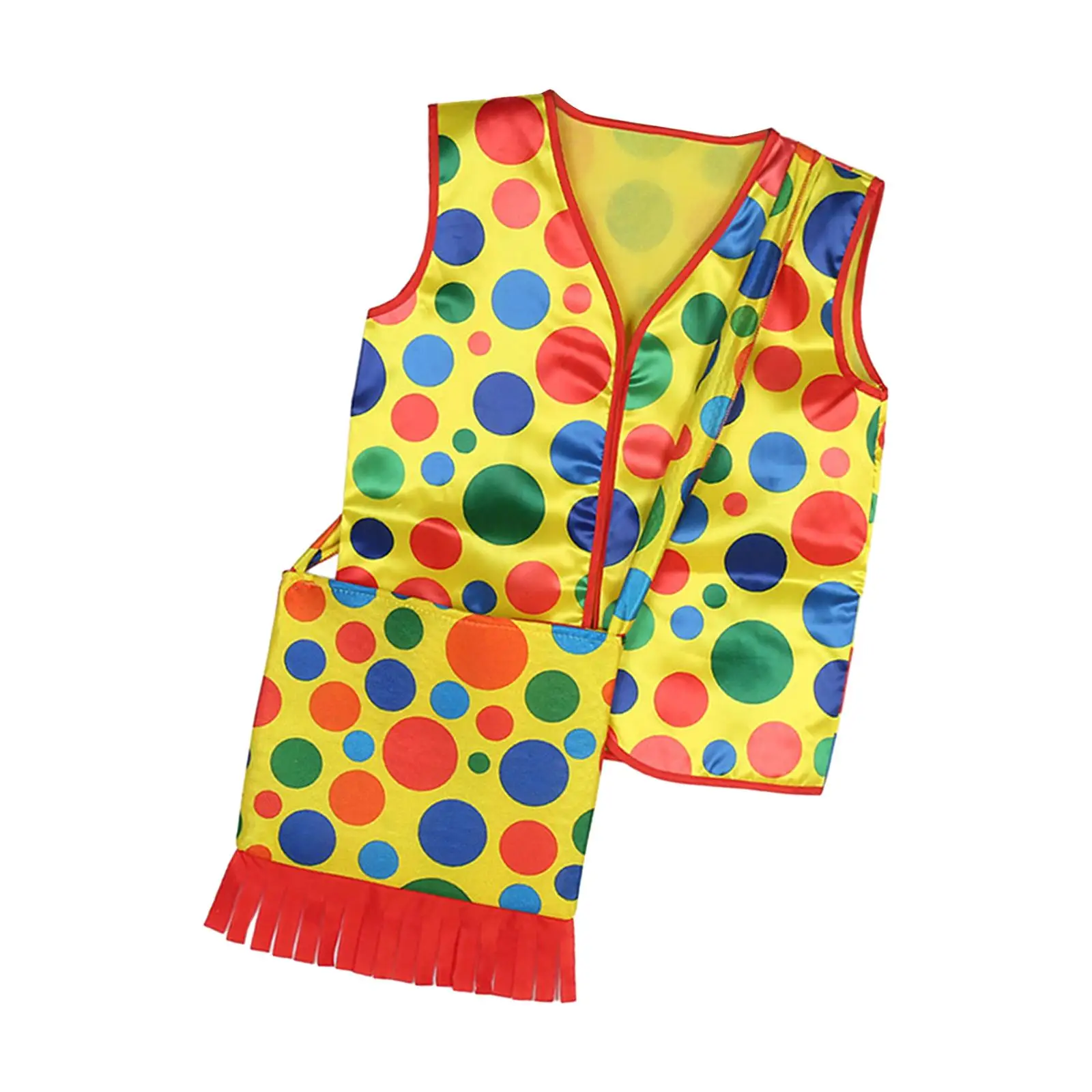 Clown Vest Dot Shoulder Bag for Adult Funny Clown Dress up Accessories Clown Suit Waistcoat for Halloween Role Play Party Props