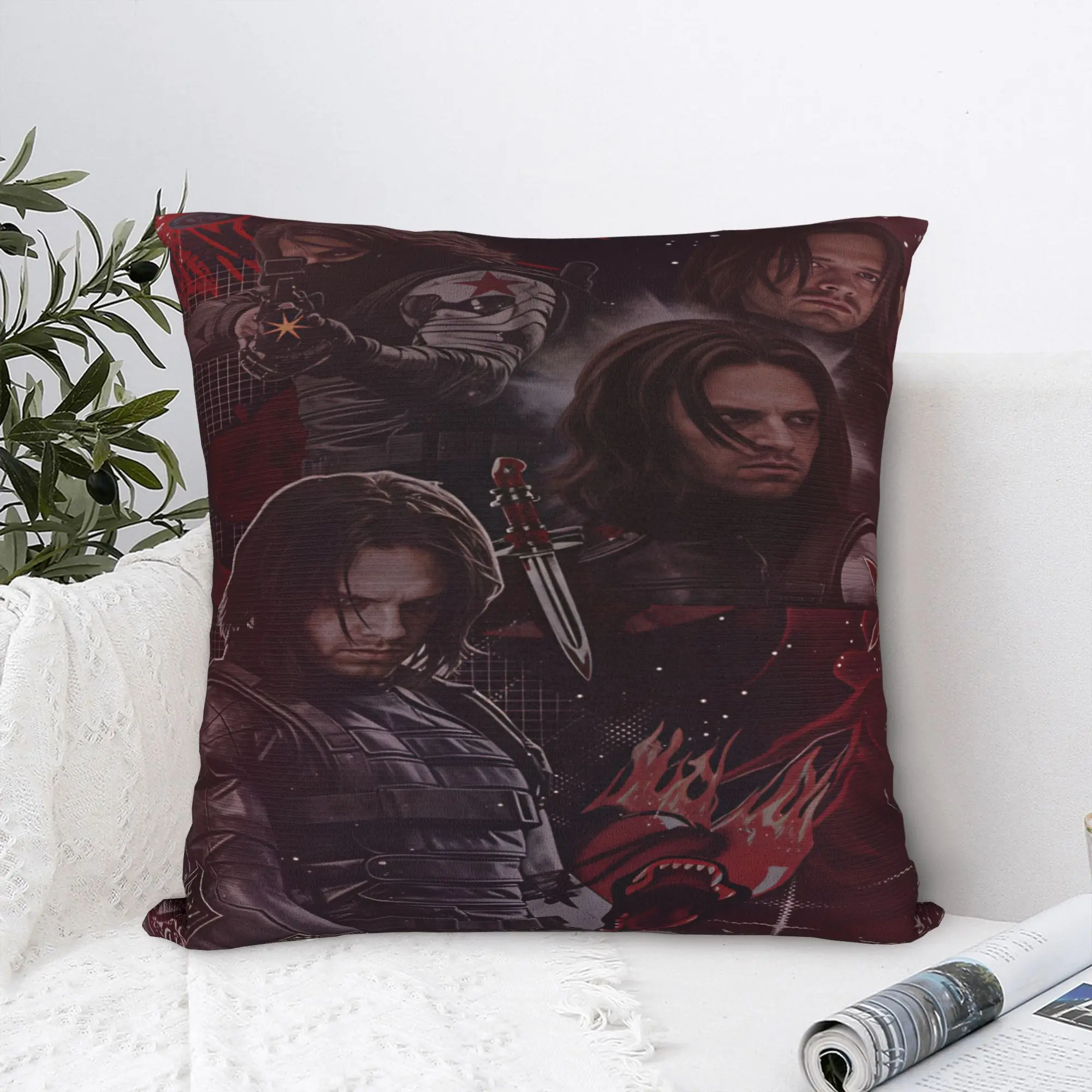 Bucky Barnes Winter Soldier Pillow Case  Soft Pillow Cover For Office Car Home Decor Cute Funny Cushion Cover