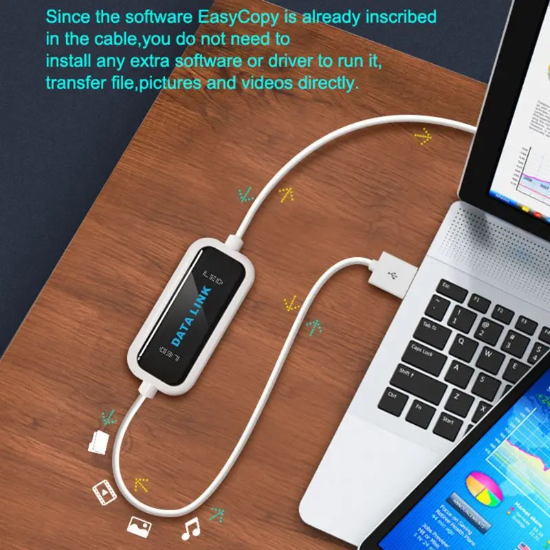 PC USB de alta velocidade para PC on-line compartilhar cabo de transferência de arquivos de link de dados conector de linha de cópia entre 2 computadores