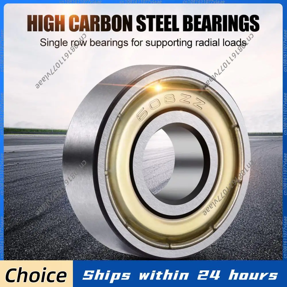 10Pcs 608ZZ Deep Groove Ball Bearing High Carbon Steel Double Shield Skateboard Ball Bearings 8x22x7mm Miniature Bearing