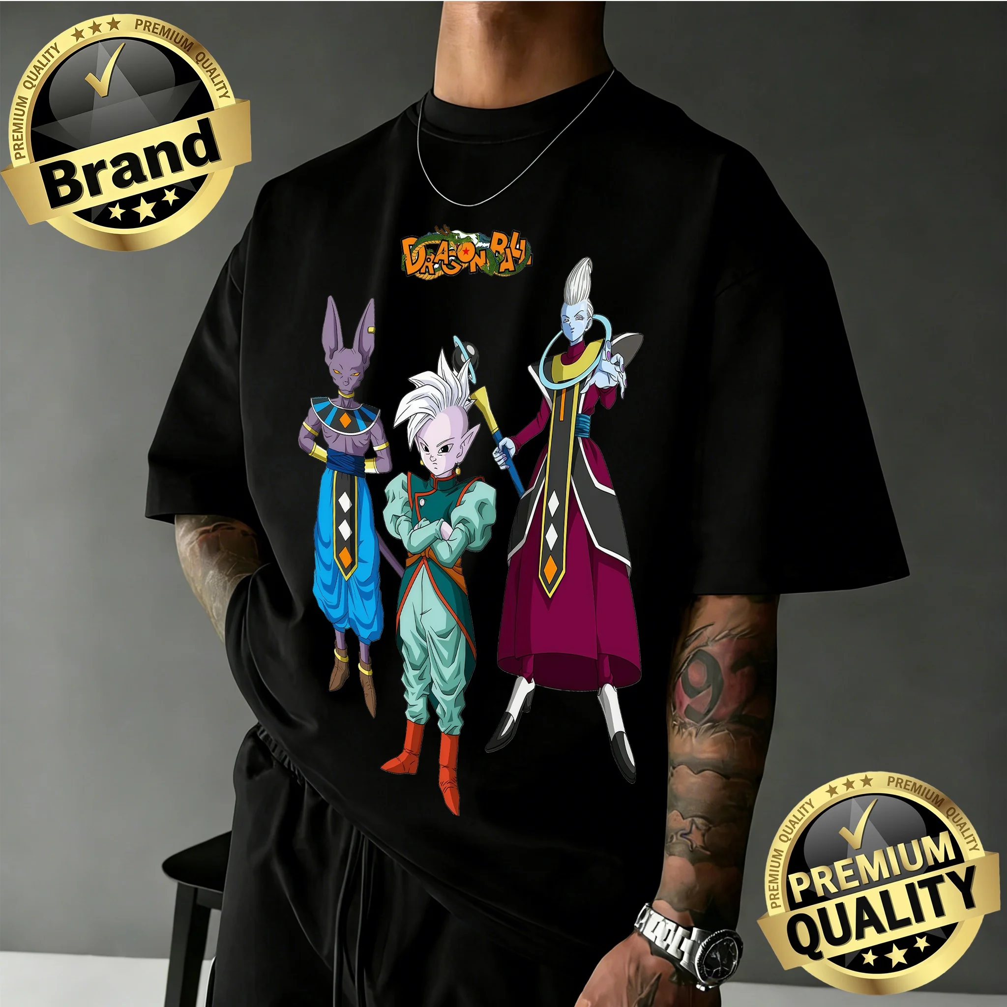 

Новинка 2026: Футболка оверсайз в стиле ретро с принтом Dragon Ball | Футболка Y2k из 100% хлопка с ретро-графическим принтом Godly Characters для всей семьи